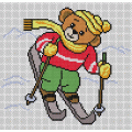 Cute bear skiing